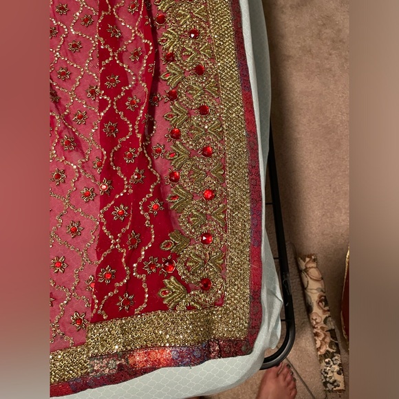 Red Saree ( heavy work) - Picture 2 of 4